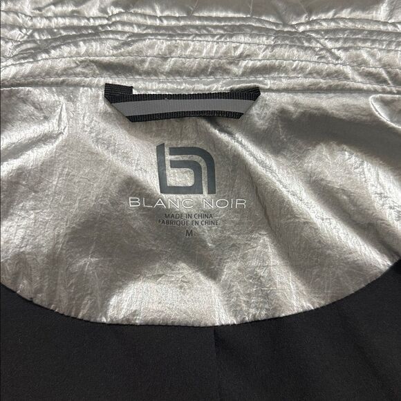 Blanc Noir silver metallic black snow puffer coat jacket m medium apre ski - Picture 6 of 9